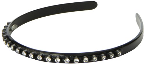 International Caravan Caravan Classic Black Headband Lavishly Decorated With Rhinestone Studs