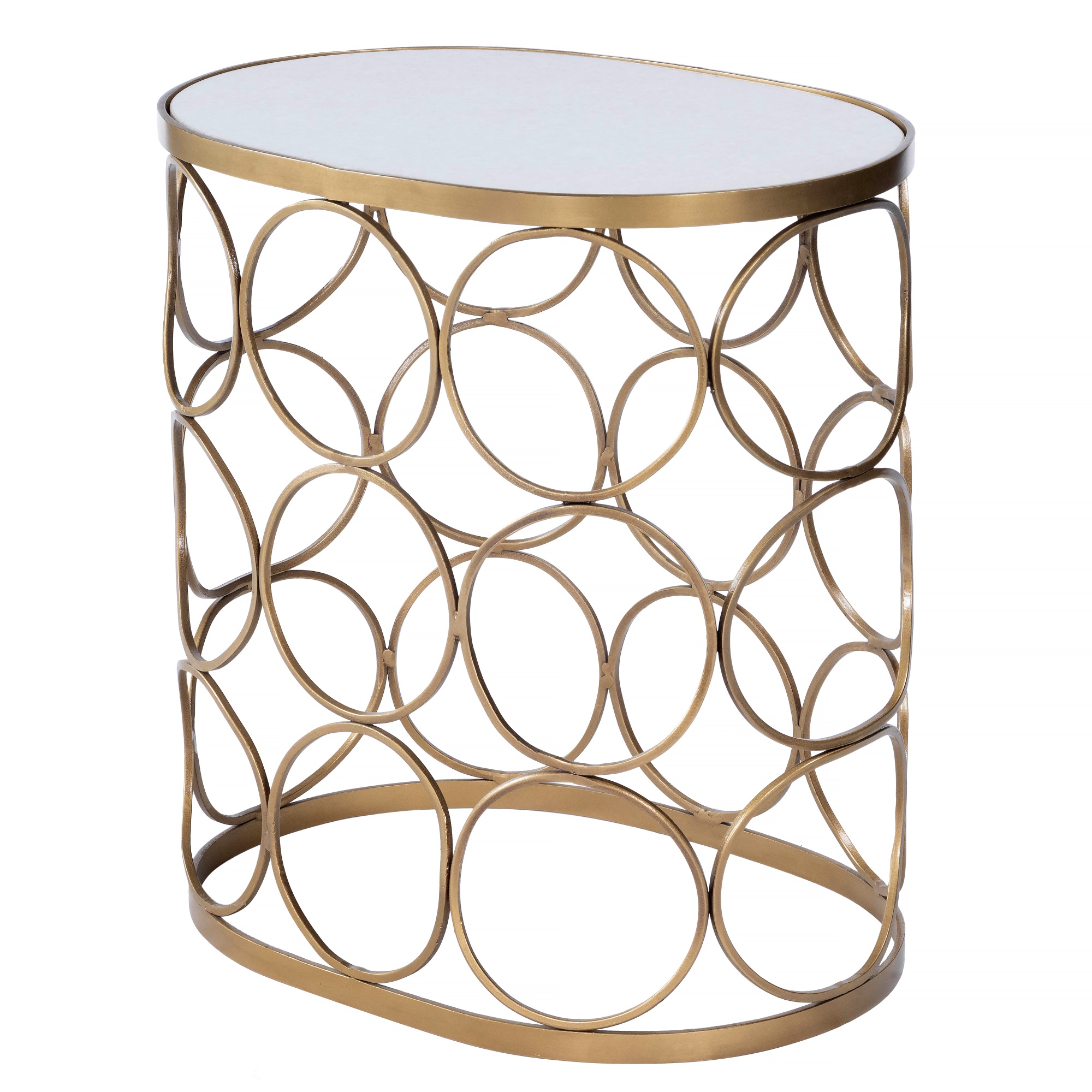 Butler Speciality Company Butler Specialty Company, Talulah Oval Marble Accent Table, Gold