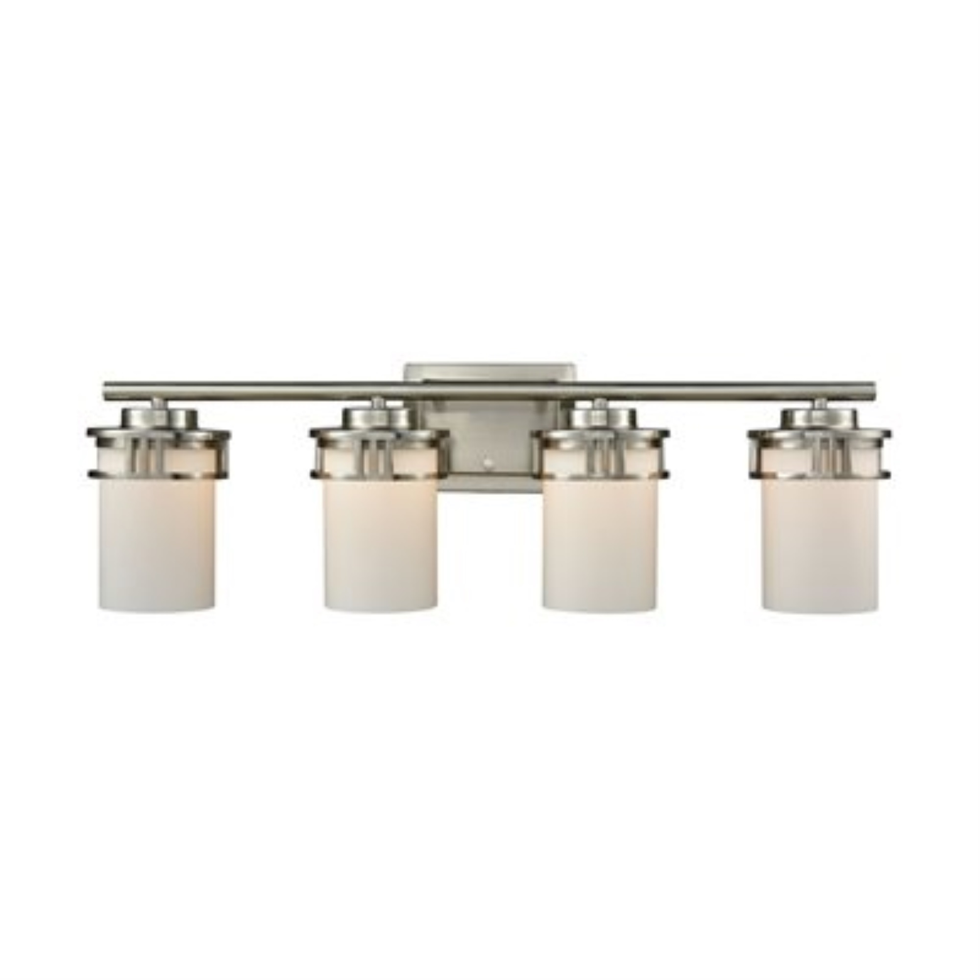 Thomas Lighting Ravendale 4-Light for the Bath in Brushed Nickel with Opal White Glass