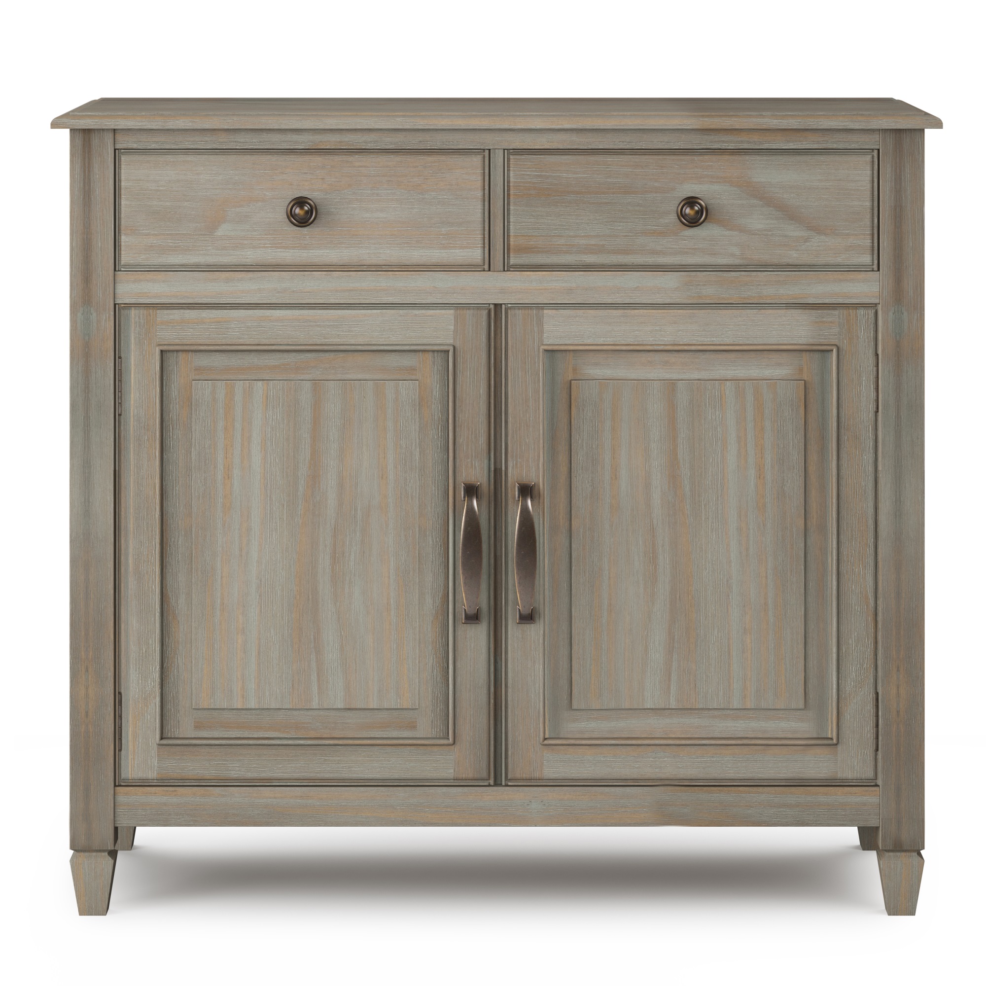 Simpli Home Connaught SOLID WOOD 40 inch Wide Traditional Entryway Storage Cabinet in Distressed Grey
