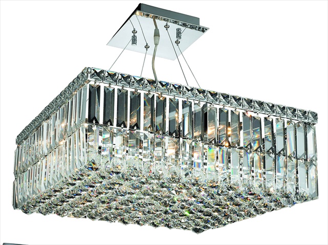 Elegant Lighting 2032D20c-Rc 20 L x 20 W x 75 H in Maxim collection Hanging Fixture - Royal cut- chrome Finish