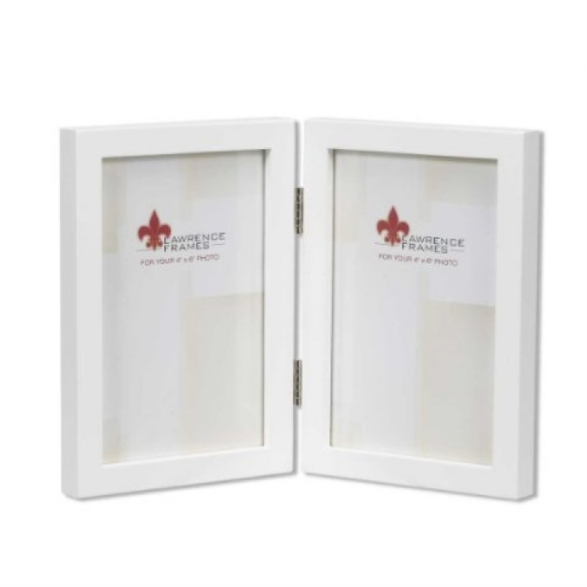 Lawrence Frames 755857D Lawrence Frames 5x7 Hinged Double White Wood Picture Frame - gallery collection