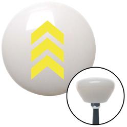 NewAlthlete Yellow Military Arrows Up White Retro Shift Knob with M16 x 1.5 Insert Shifter Auto Brody