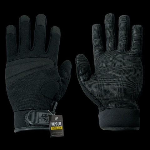RapDom T04-PL-BLK-05 Digital Leather Glove- Black- 2X Large