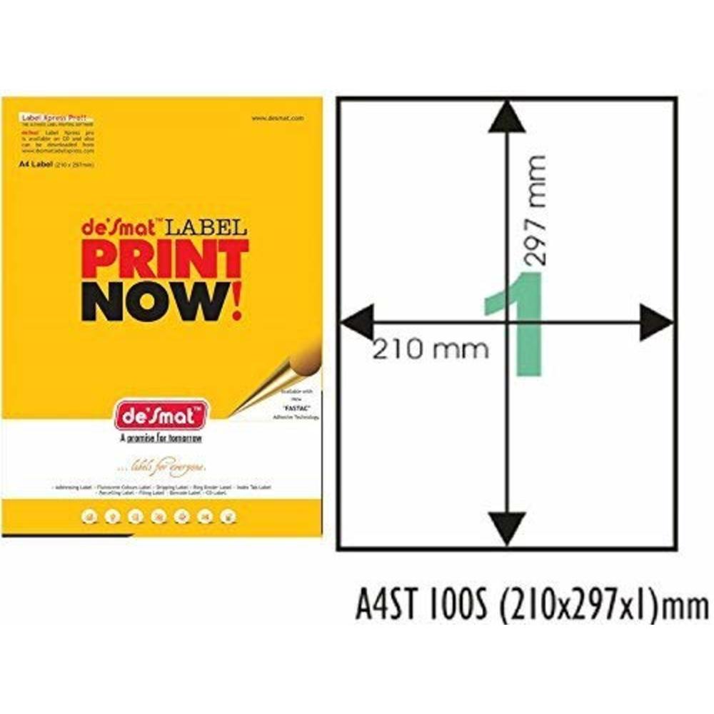 DESMAT A4 Paper Labels Sticker For Laser Inkjet Copiers 4 Label desmat-a4-paper-labels-sticker-for-laser-inkjet-copiers-4-label