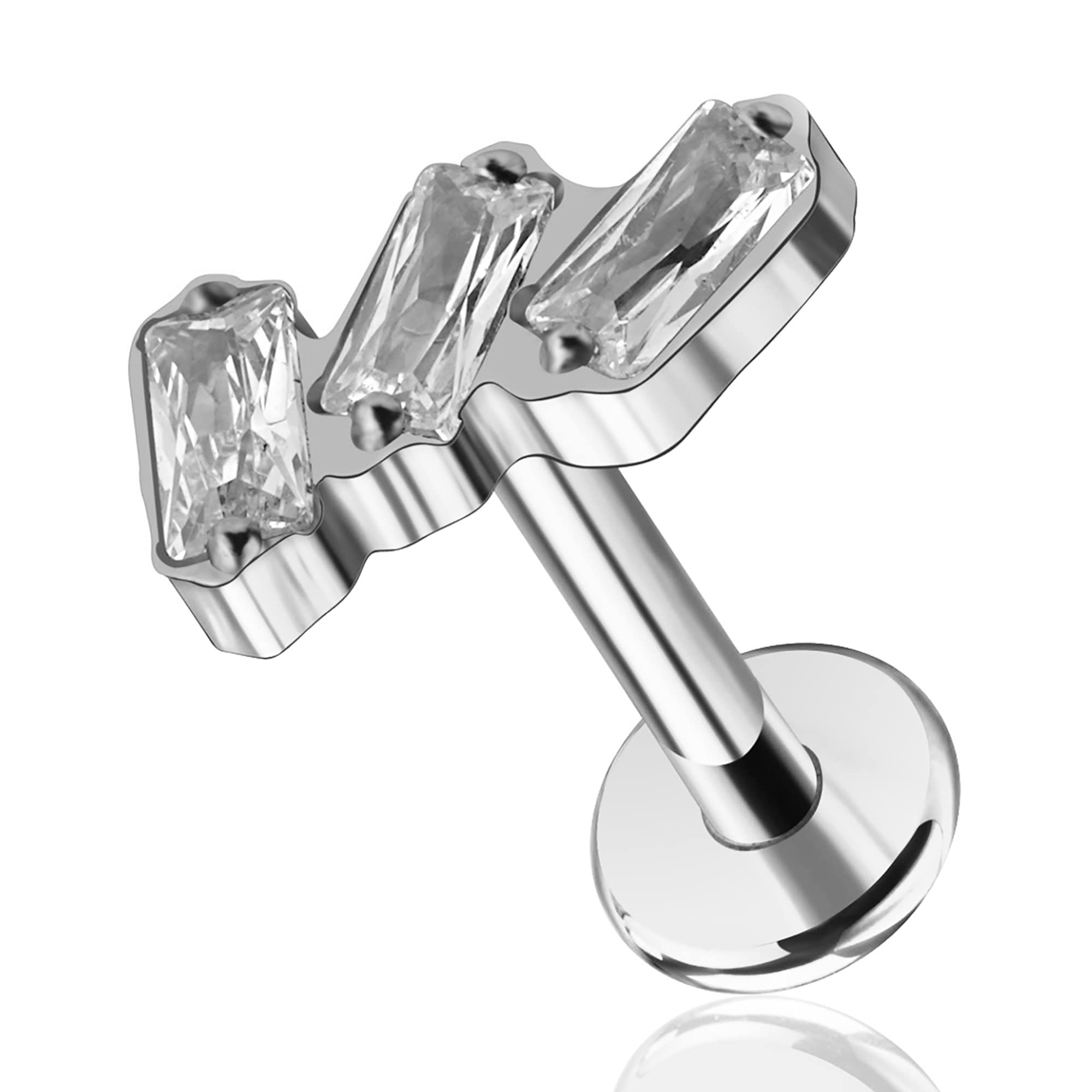 FINE4U 16G Cartilage Earring 6mm 8mm ASTM F136 Titanium