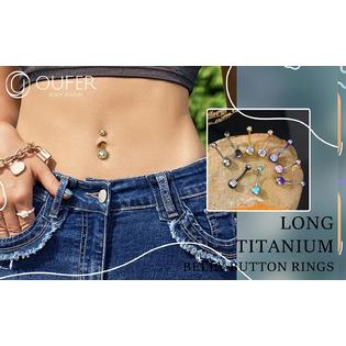 Belly Button Ring Long Bar Titanium Belly Button Ring
