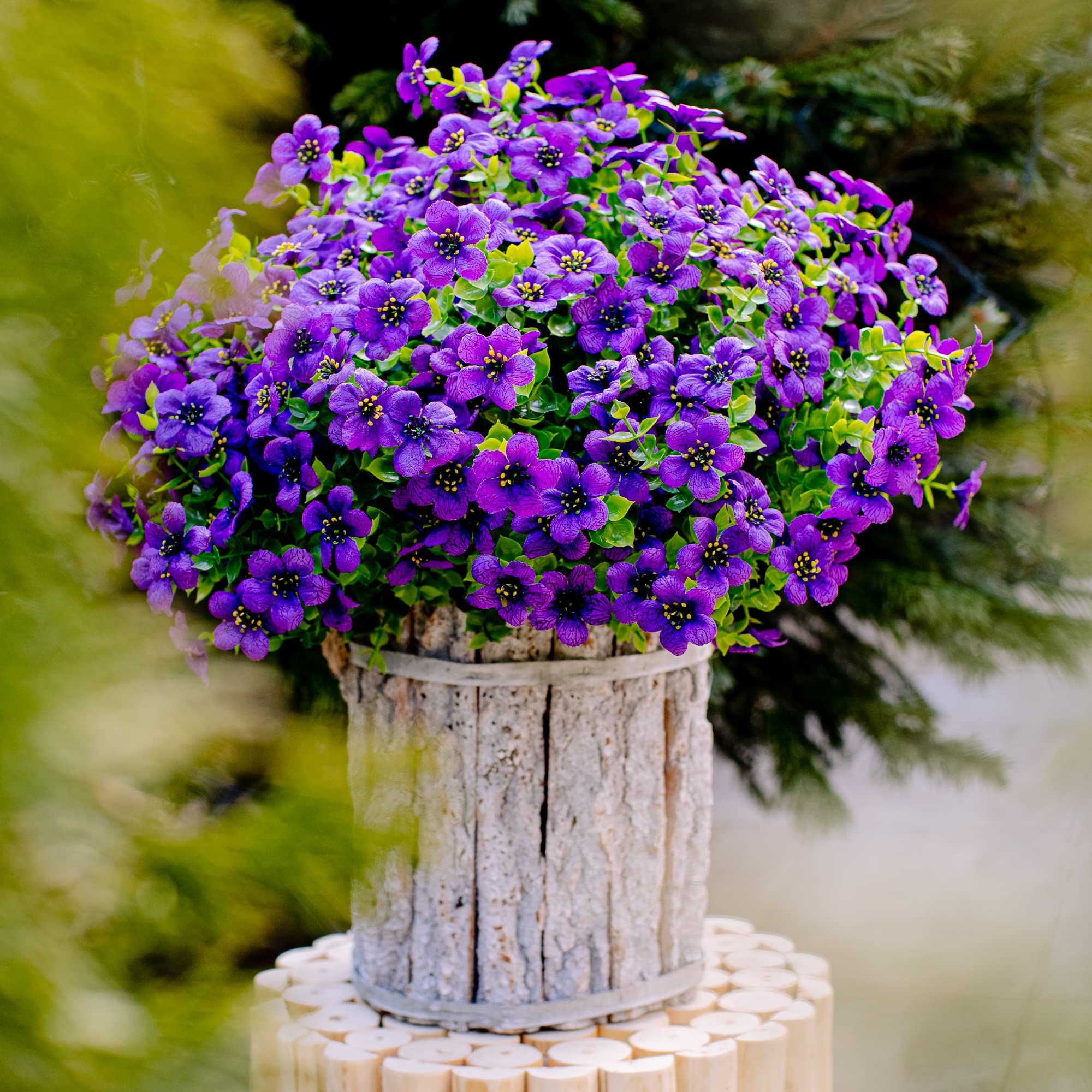 Axylex 2F02AX AXYLEX Artificial Flowers for Outdoors Fake Plants 16 Bundles  Faux Outside Greenery Boxwood No Fade UV Resistant Plastic Shrub