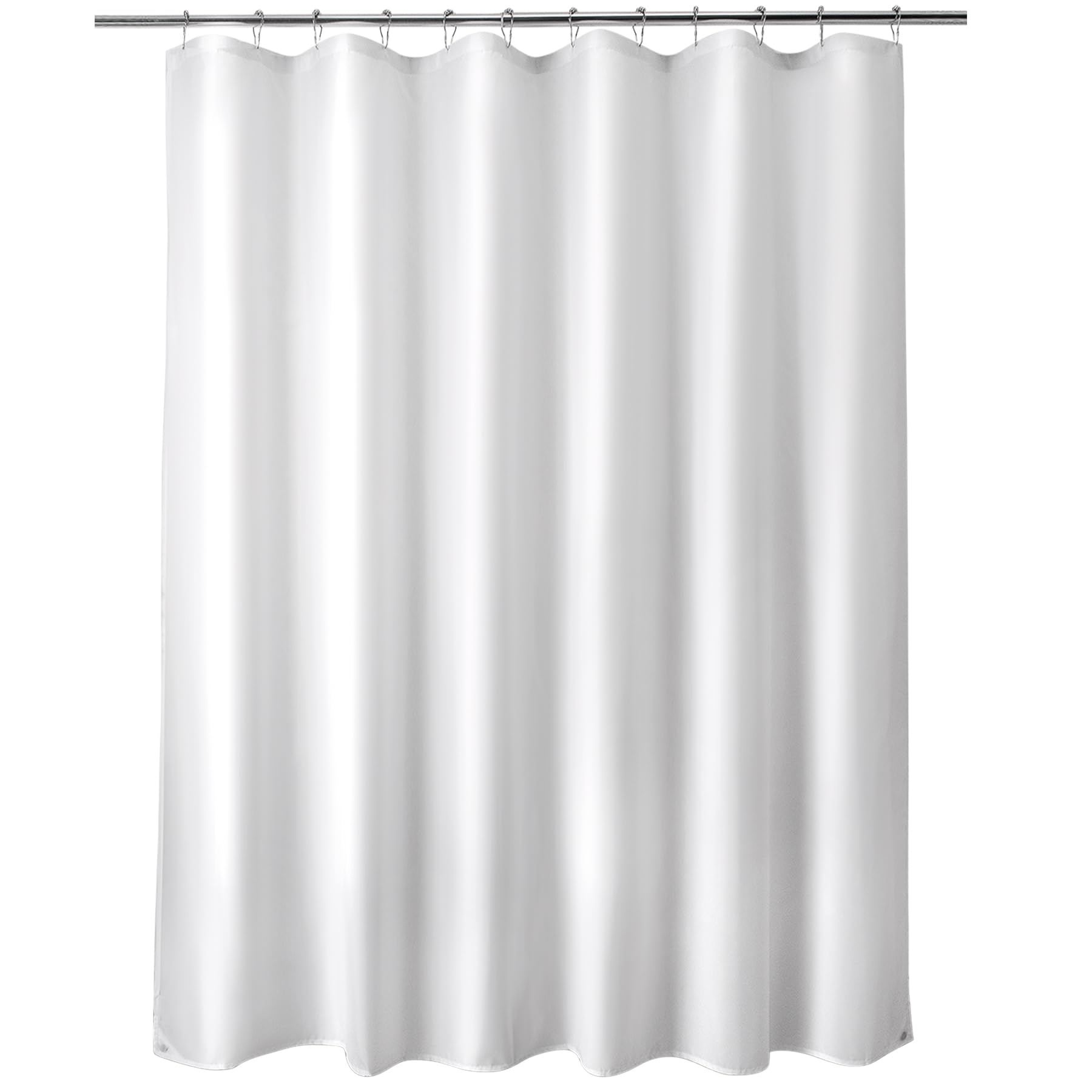 Titanker Extra Long Shower Curtain Liner Washable 72 x 84 Inches White  Shower Liner Fabric with 2 Magnets Waterproof Bathroom, image size:1800x1800