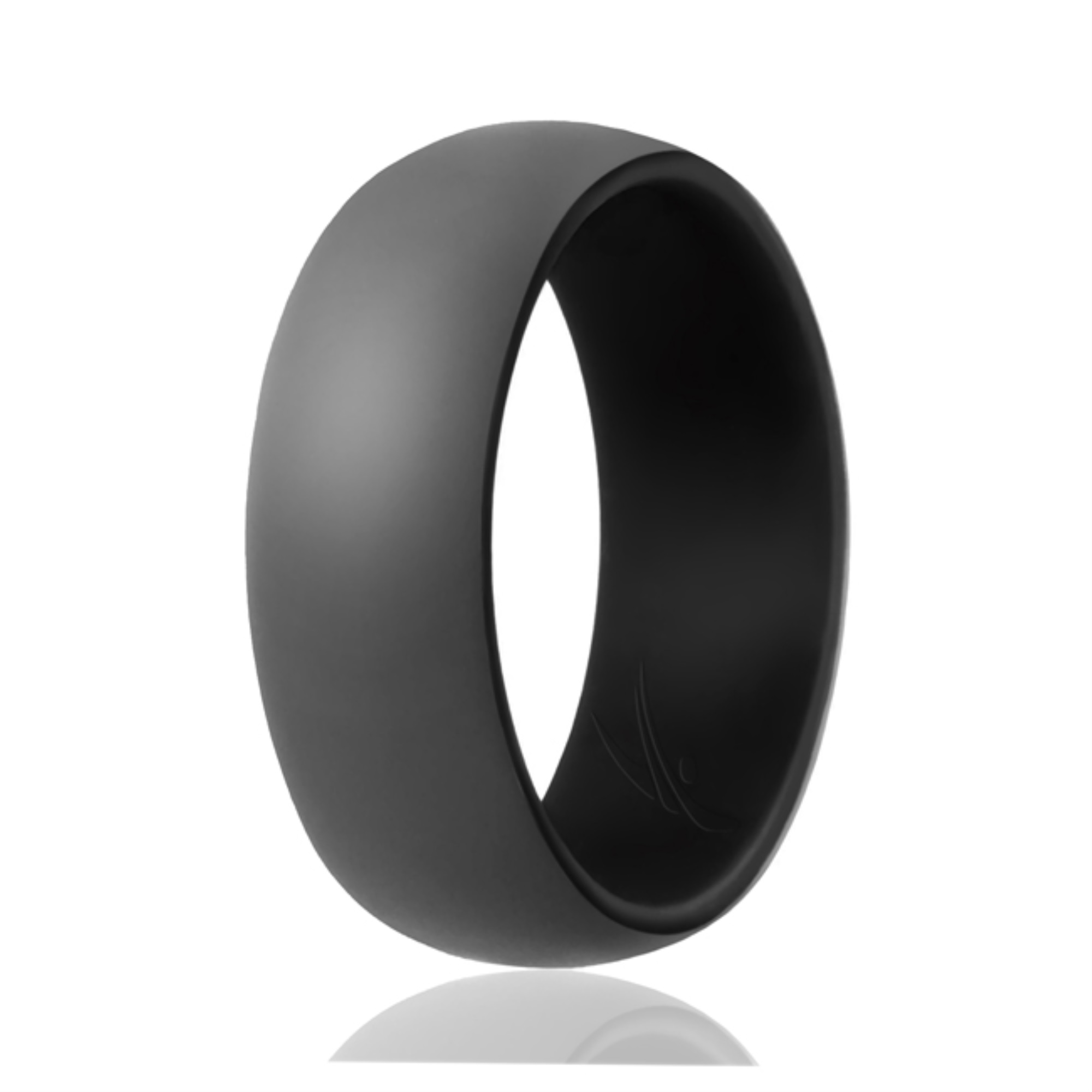 ROQ Silicone Wedding Rings For Men - Breathable Rubber Bands In Black, Silver, Grey (Size 10)