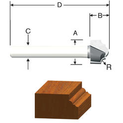 FivePears Down Cut Spiral Router Bit - 1/4" Shank, 3/16" Cutting Diameter, 3/4" Cutting Length For CNC & Woodworking