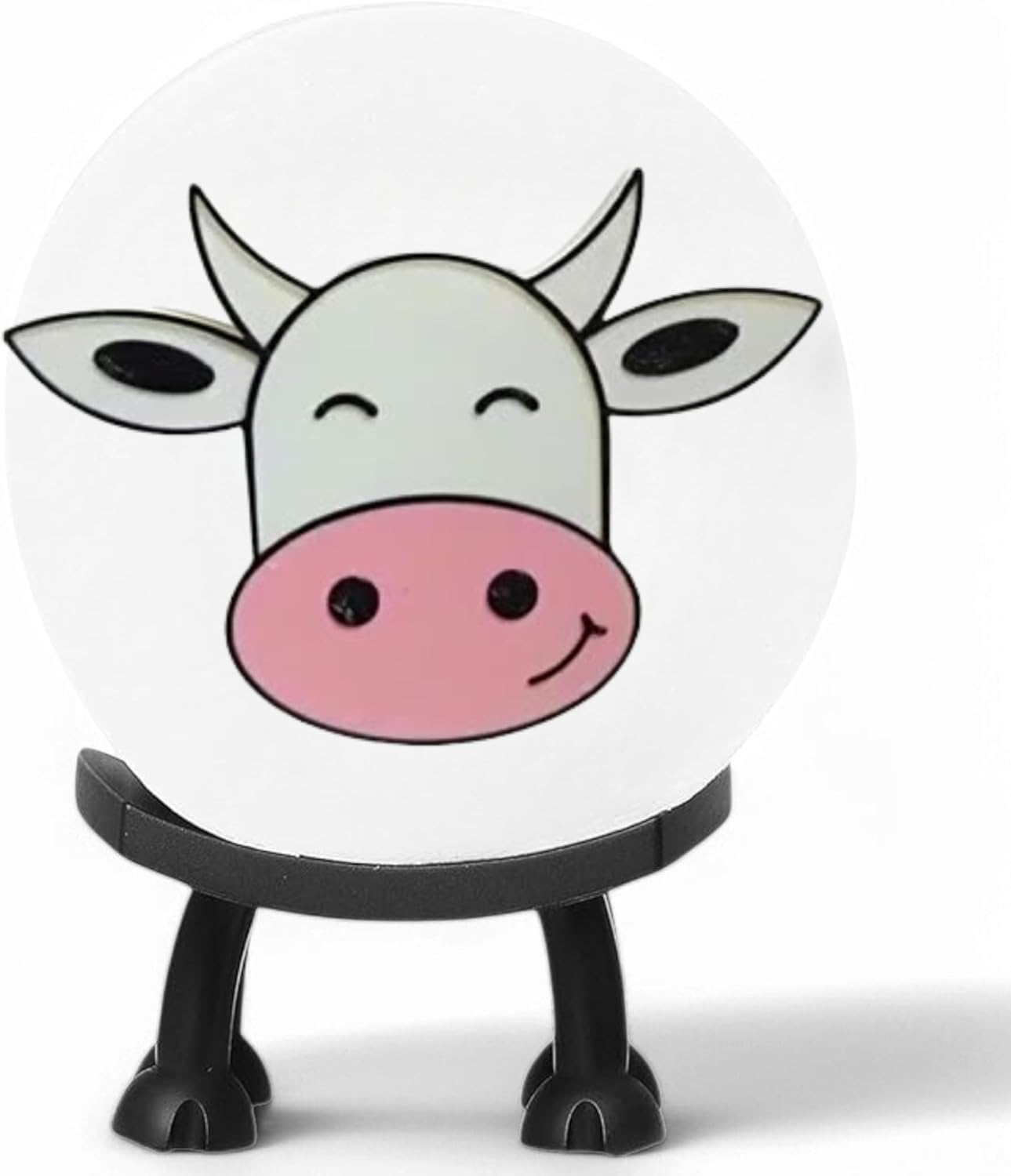 Web Launcher String Sheep/Cat Toilet Paper Holder, Standing Bathroom Tissue  Roll Stand, Black Decorative Counter Floor Storage (Cow, 1 Pcs), image size:1289x1500