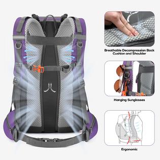 Maelstrom Hiking Backpack,Camping Backpack,40L Waterproof Hiking Daypack With Rain Cover,Lightweight Travel Backpack,Purple Maelstrom Hiking Backpack,Camping Backpack,40L Waterproof Hiking Daypack With Rain Cover,Lightweight Travel Backpack,Purple