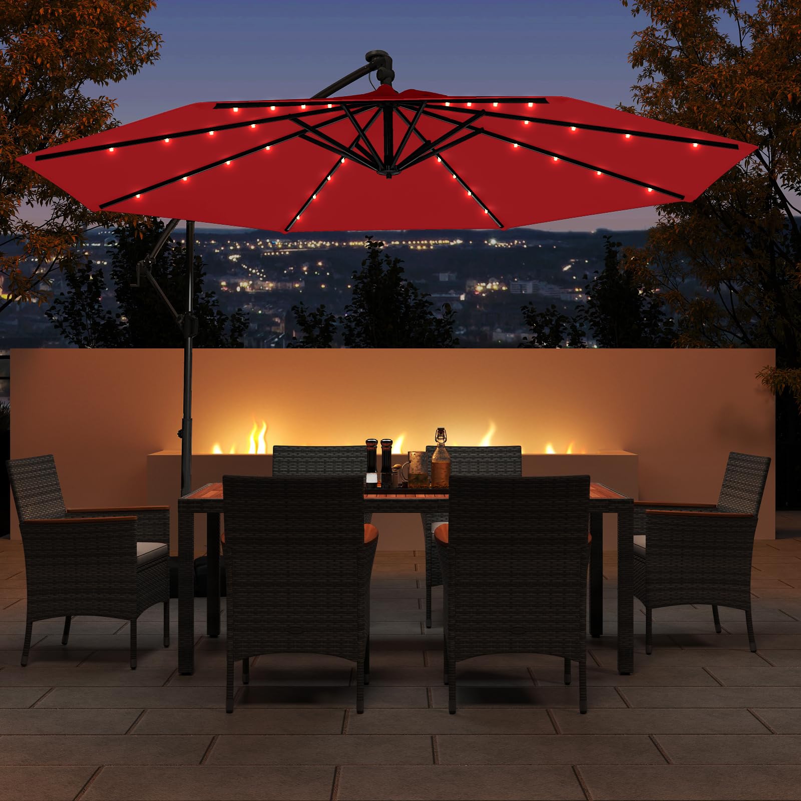 cream rectangular patio umbrella 15 ft. Cream White Spacious Extra Large Outdoor Umbrella Rectangle Patio  Umbrella with Fringe and Crank Handle San-17