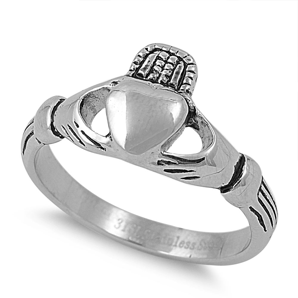 AllinStock Stainless Steel Claddagh Ring 
