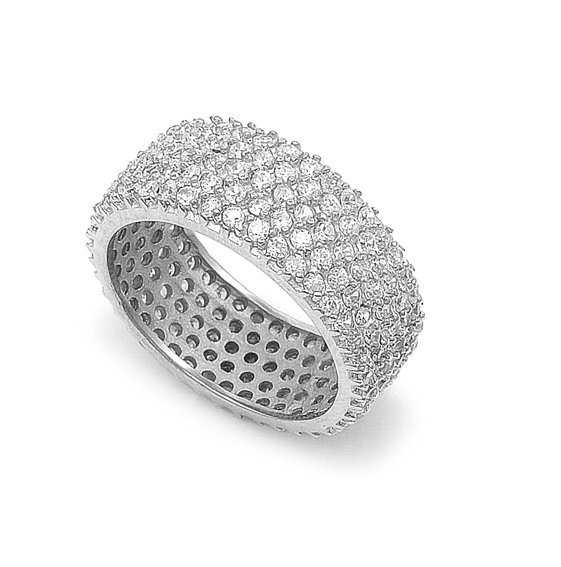 AllinStock Eternity Pave Cubic Zirconia Ring Sterling Silver 925 
