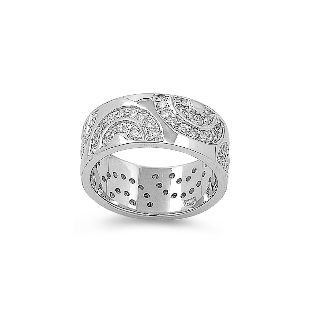 AllinStock Cubic Zirconia Abstract Pattern Ring Sterling Silver 