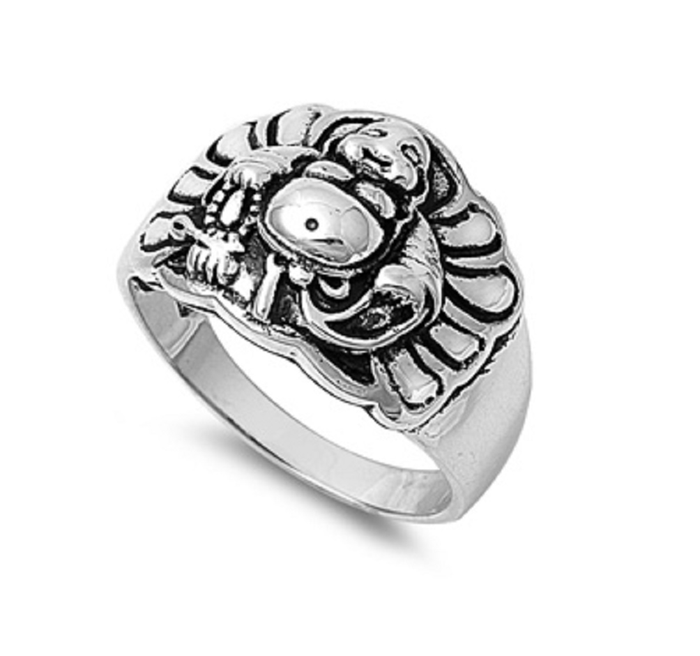 AllinStock Sterling Silver Buddha Flair Ring 
