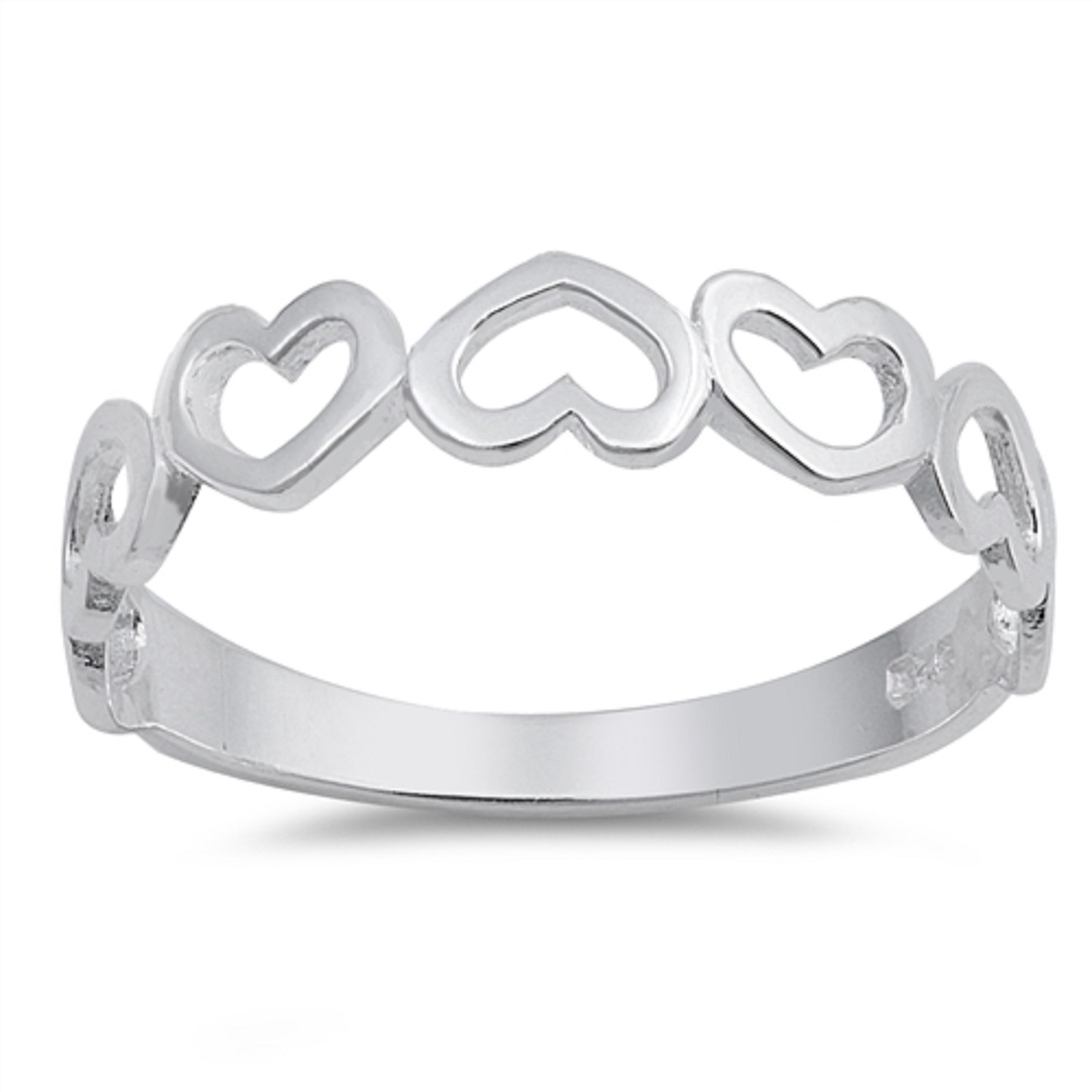 AllinStock Sterling Silver Alternate Pattern Heart Ring 