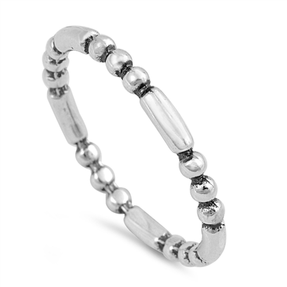 AllinStock Sterling Silver Eternity Beads & Bars Ring 