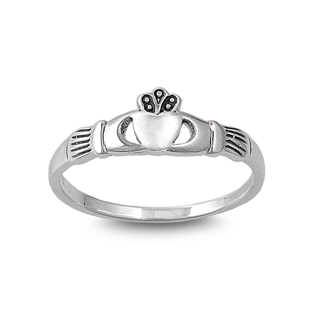 AllinStock Sterling Silver Claddagh Benediction Heart Ring 