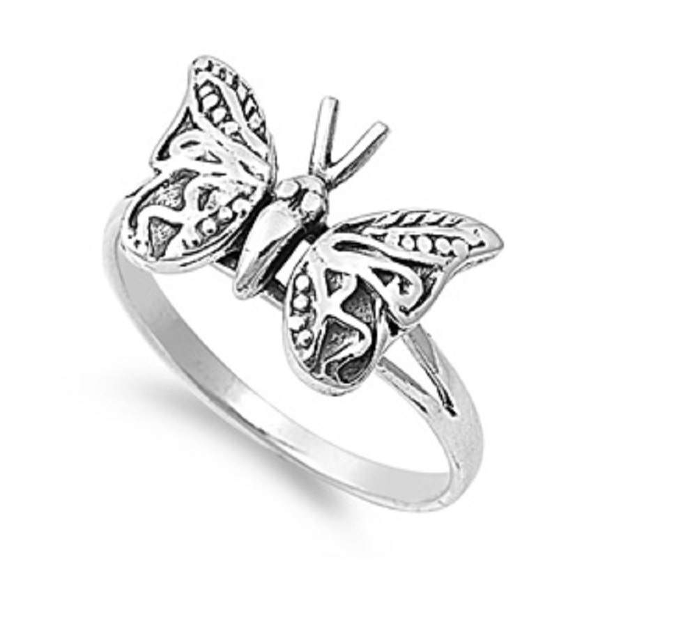 AllinStock Sterling Silver Spring Butterfly Ring 