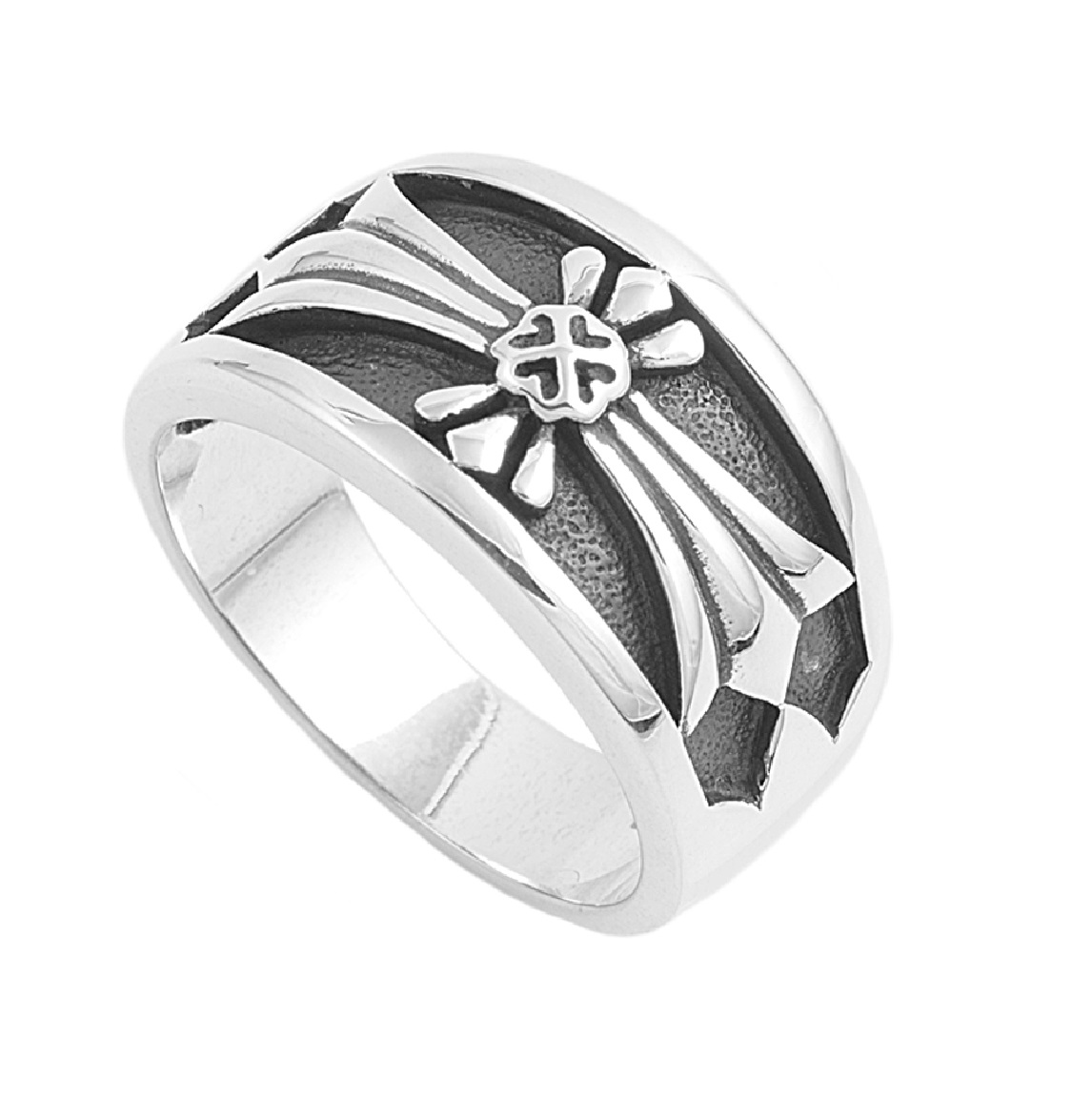 AllinStock Sterling Silver Corss Ring 