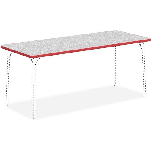 Lorell Activity Tabletop, 30"X72", Gray/Red, 1 Each (LLR99921)