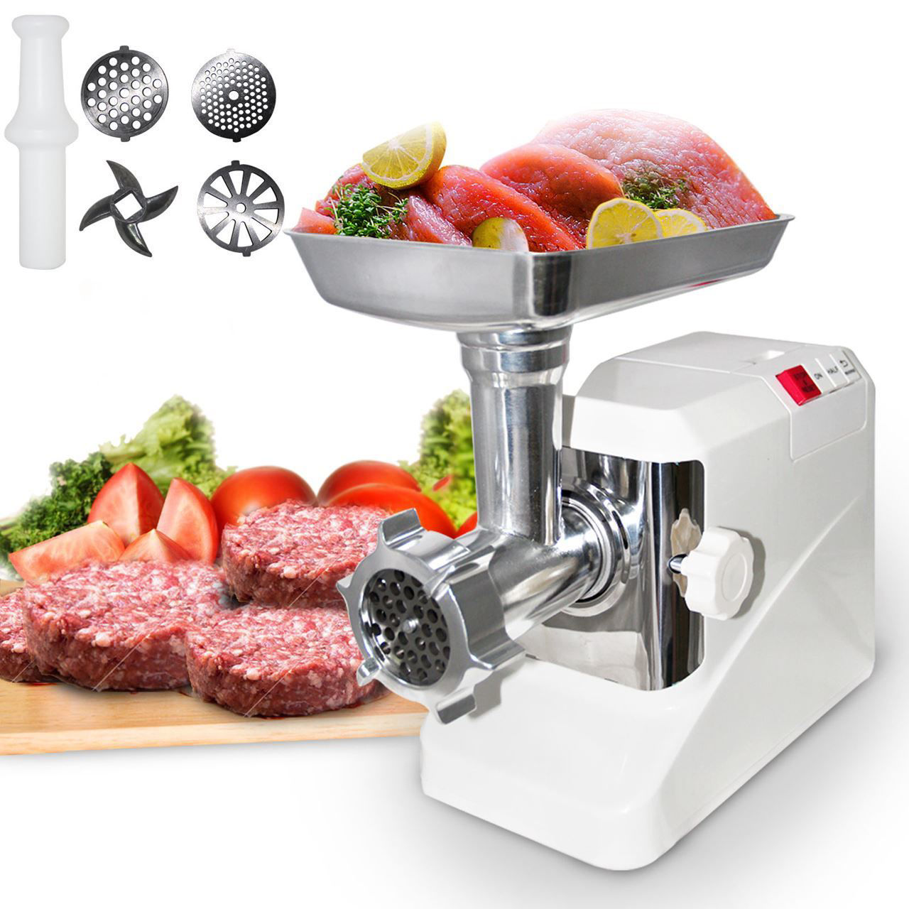 ConvenienceBoutique Meat Grinder Industrial 2000 Watt Electric 2.6 HP  3 Speed with 3 Plates