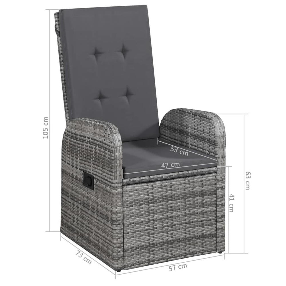 ConvenienceBoutique Outdoor Reclining Chairs - Gray 2 pcs