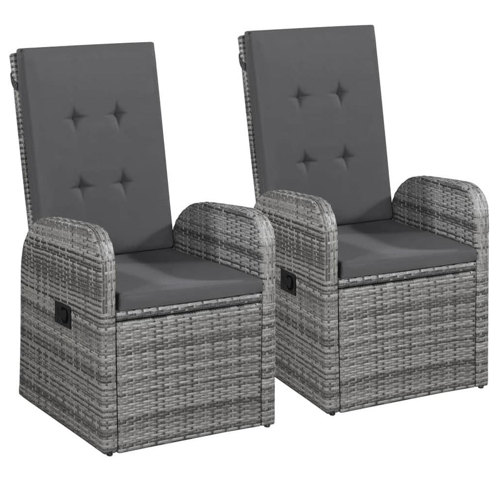 ConvenienceBoutique Outdoor Reclining Chairs - Gray 2 pcs