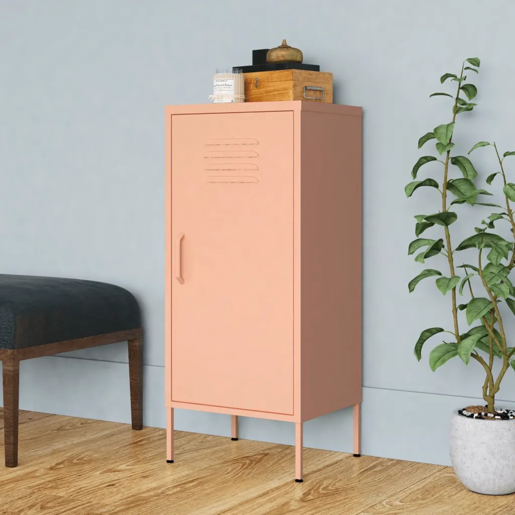 ConvenienceBoutique Steel Office Storage Cabinet 16" - Pink