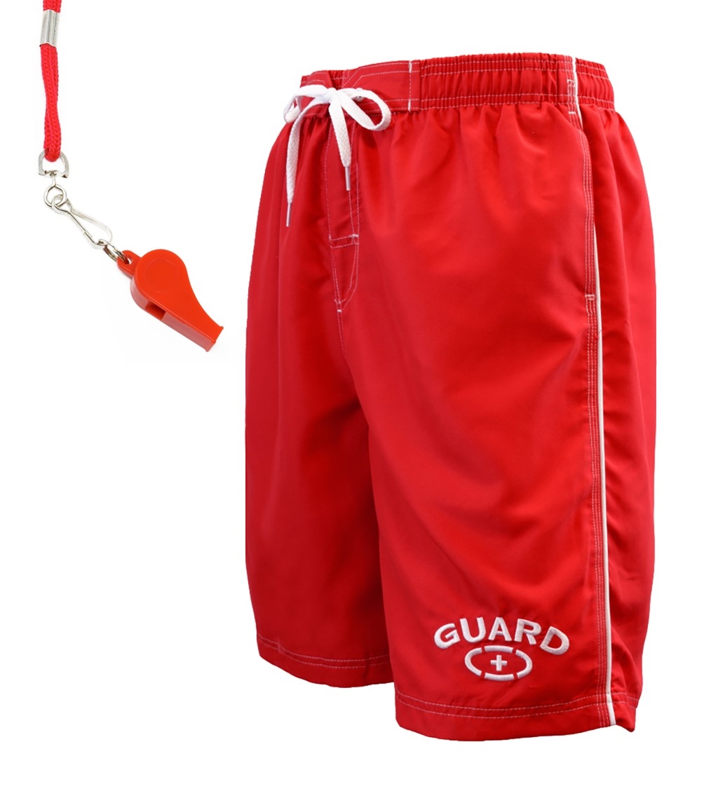 Adoretex Men's Guard Swimwear Board Short with FREE Whistle and Lanyard