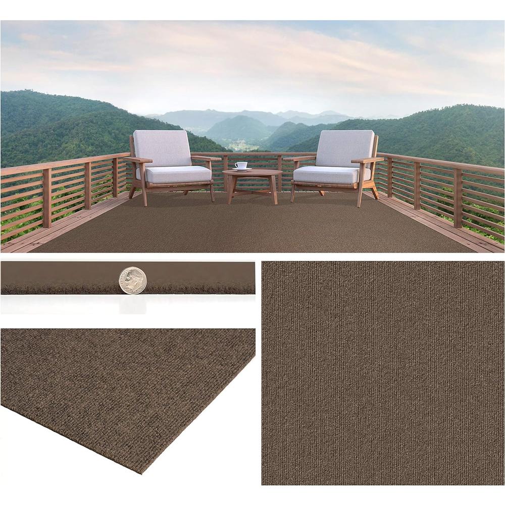 Koeckritz Rugs Durable Outdoor Area Rugs Constructed with Superior Soft PET Fiber (Color: Espresso) Made from 100% Purified Recycled Bottles