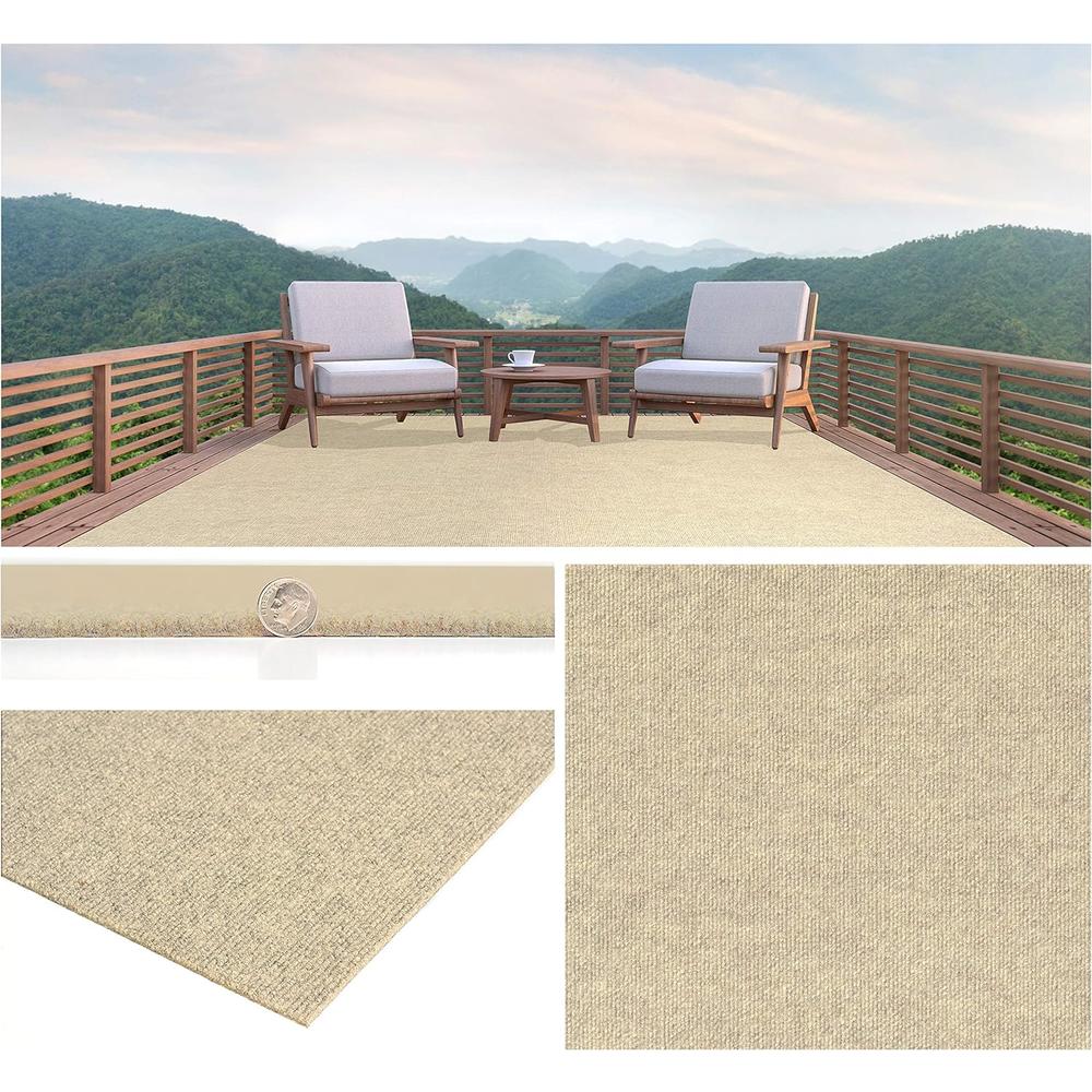 Koeckritz Rugs Durable Outdoor Area Rugs Constructed with Superior Soft PET Fiber (Color: Ivory) Made from 100% Purified Recycled Bottles