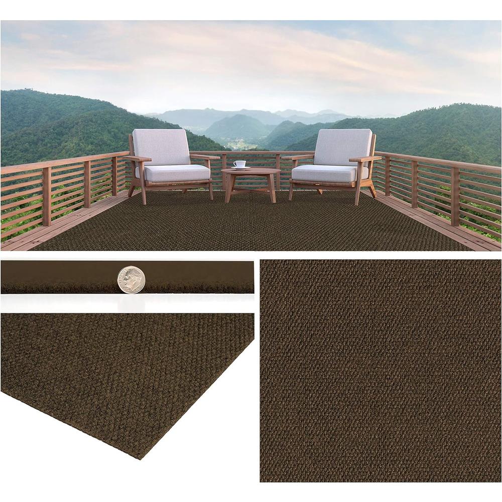 Koeckritz Rugs Hobnail Design Durable Outdoor Area Rugs Constructed with Superior Soft PET Fiber (Color: Mocha)
