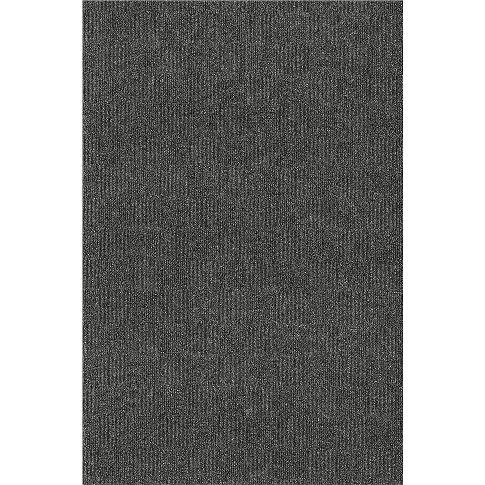 Koeckritz Rugs Soft and Durable Patchwork Style Indoor - Outdoor Area Rugs Lightweight and Flexible (Color: Black Ice)