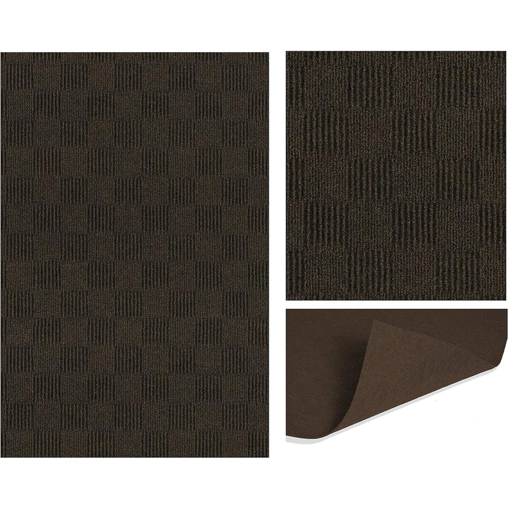 Koeckritz Rugs Soft and Durable Patchwork Style Indoor - Outdoor Area Rugs Lightweight and Flexible (Color: Mocha)