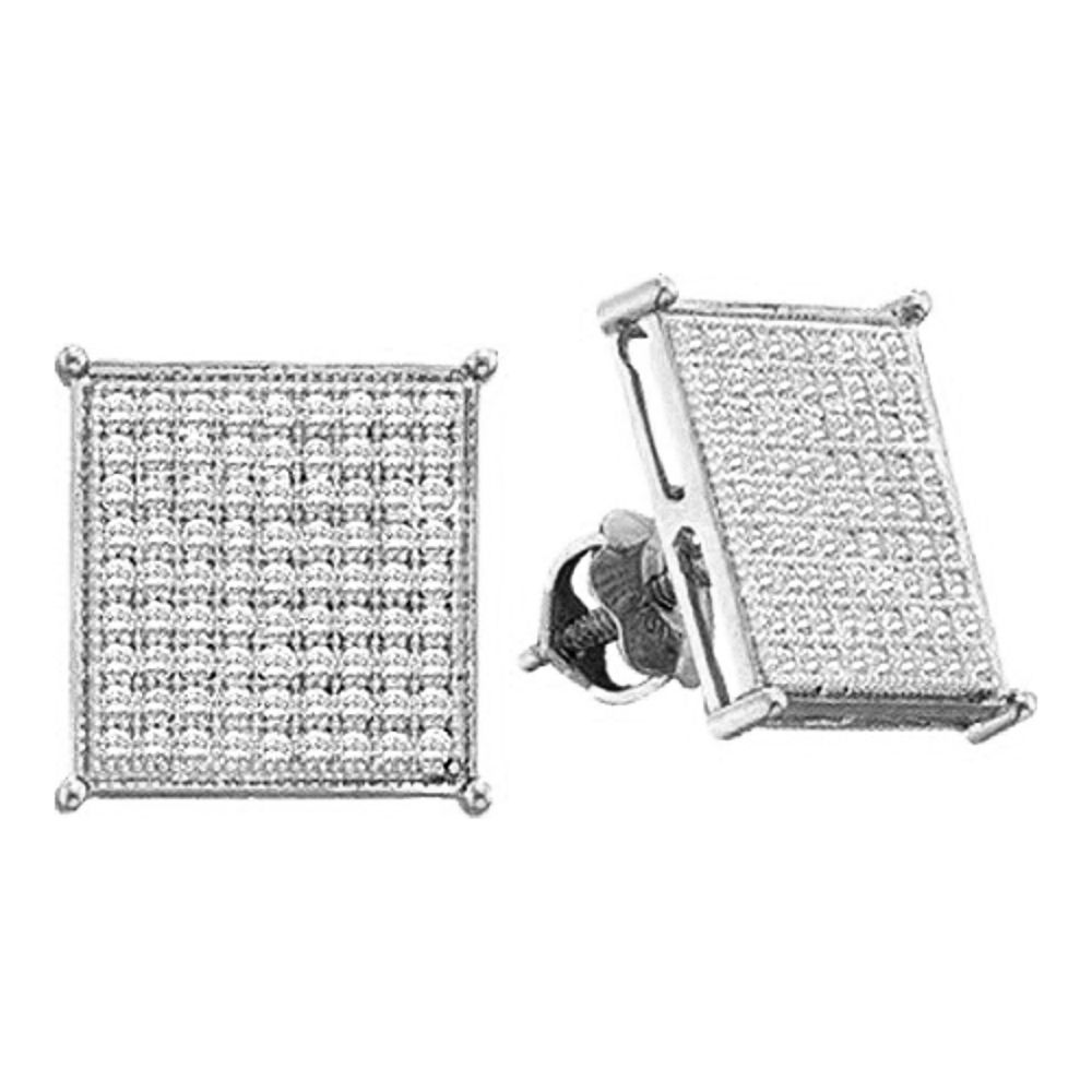 Men S Earrings Stud Sears Earrings Midwestjewellery 10k White Gold Mens Diamond Back 1 5cttw