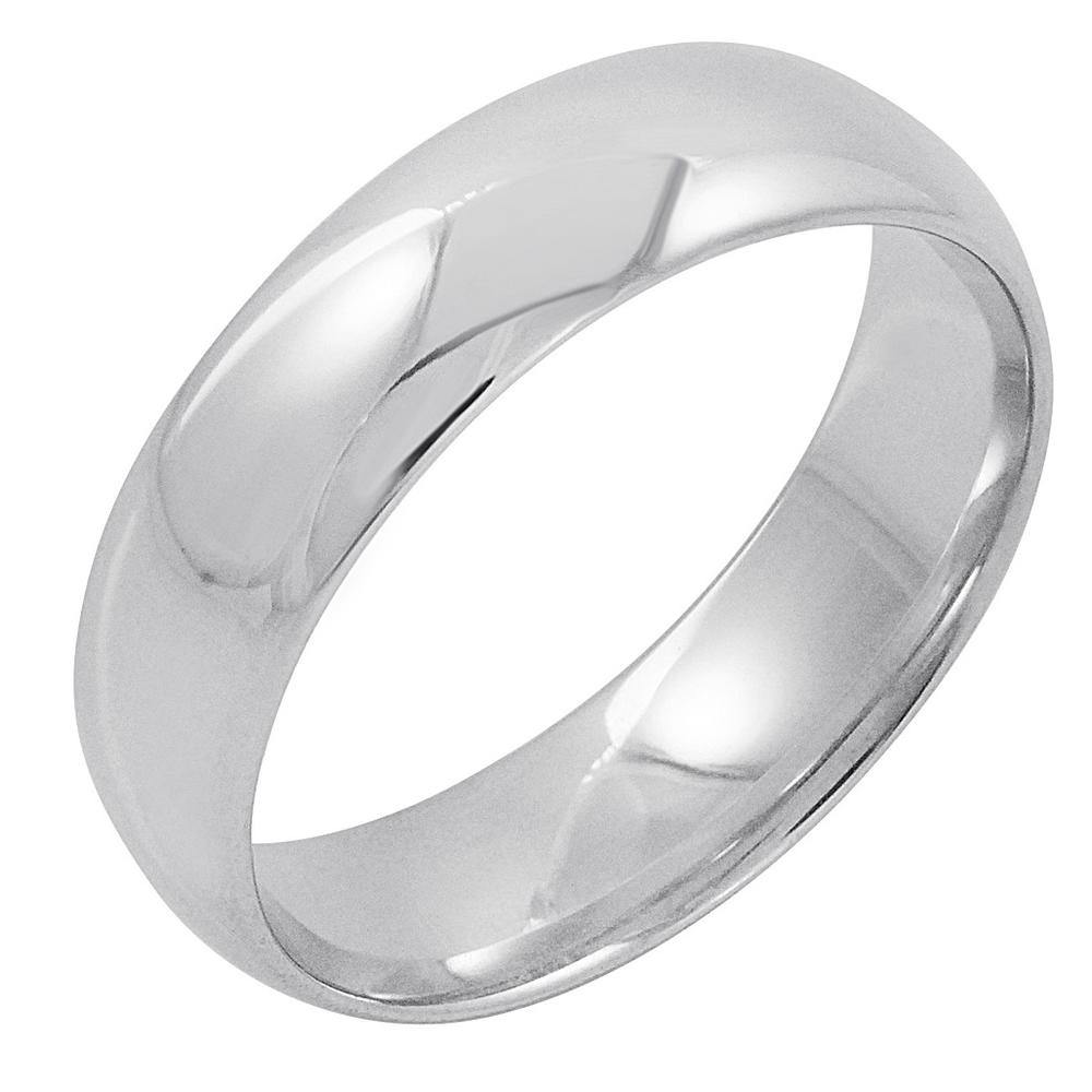 Oxford Ivy Men's 14K Yellow or 14K White Gold 6mm Comfort Fit Solid Plain Classic Wedding Band  (Available Ring Sizes 7-14)