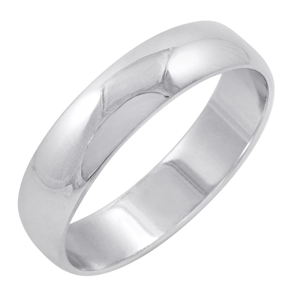 Oxford Ivy Men's 14K Yellow or White Gold 5mm Traditional Plain Wedding Band (Sizes 8-14)