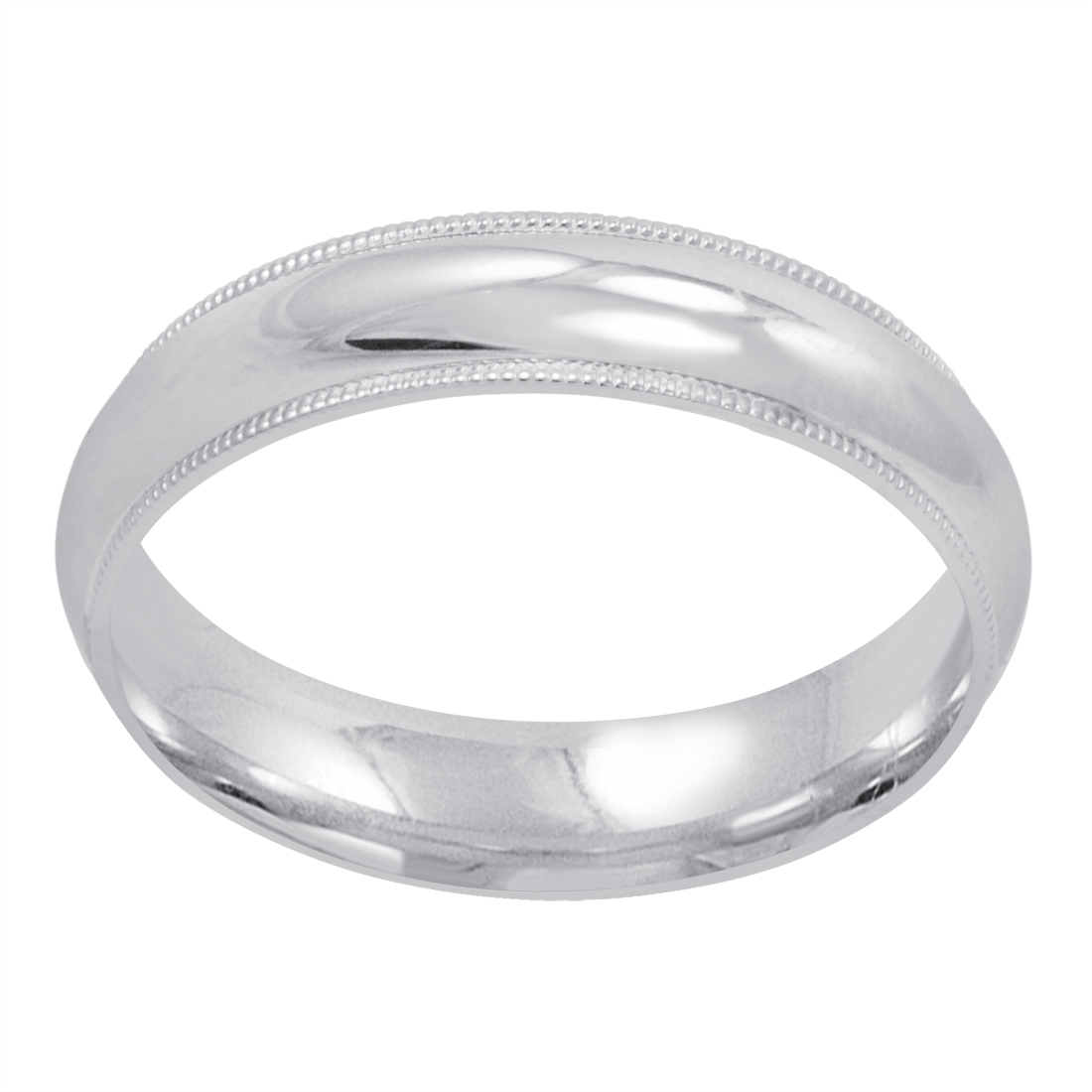 Oxford Ivy Men's 10K Yellow or White Gold 5mm Comfort Fit Milgrain Wedding Band  (Available Ring Sizes 8-12 1/2)