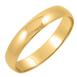 Oxford Ivy Men's 10K Yellow or White Gold 4mm Traditional Fit Plain Wedding Band (Available Ring Sizes 7-12 1/2)