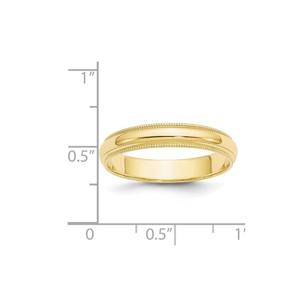 Oxford Ivy Solid 10K Yellow Gold 4mm Classic Milgrain Wedding Band |Available Ring Sizes 5-14| Solid Gold Wedding Rings for Men or Women