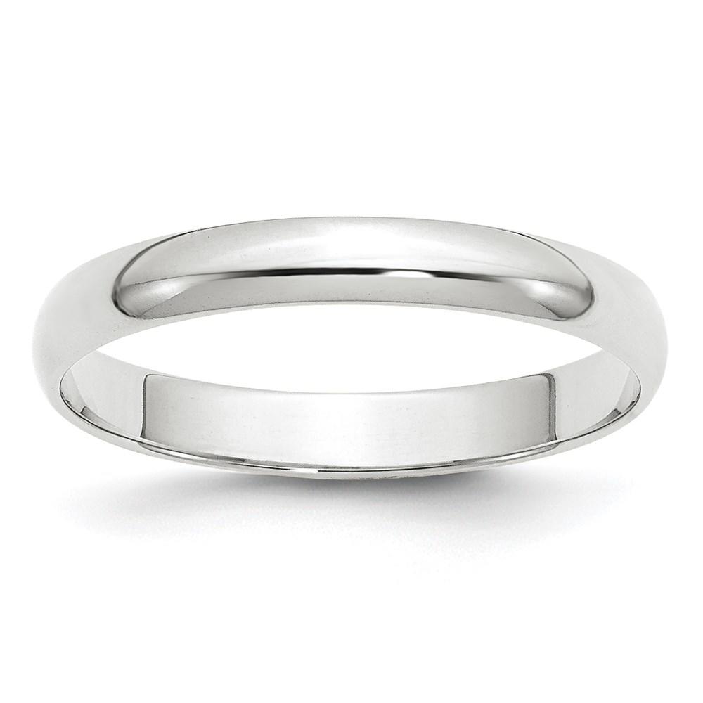 Oxford Ivy Men's or Ladies 10K White or Yellow Gold 3mm Traditional Fit Plain Wedding Band (Available Ring Sizes 5-12 1/2)