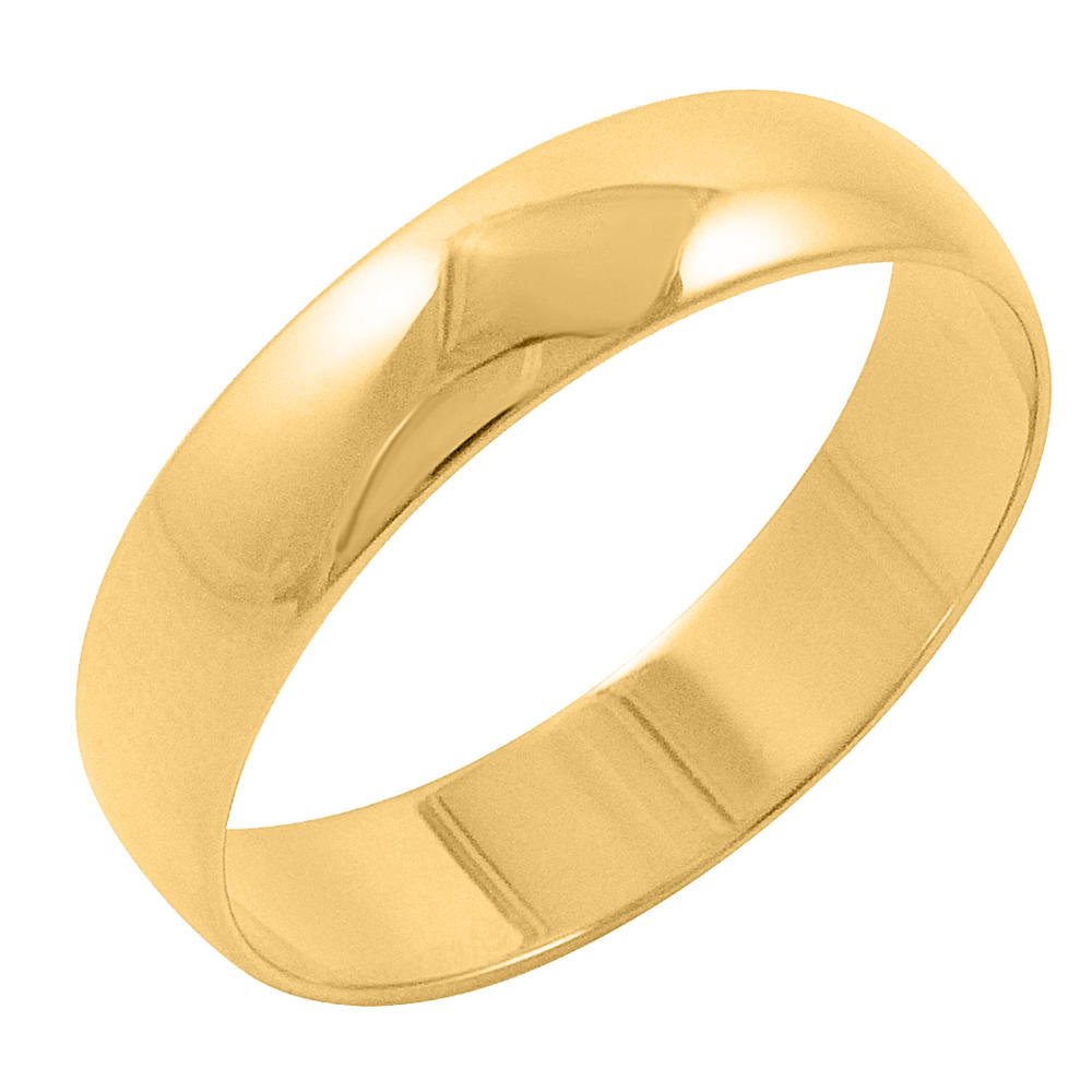 Oxford Ivy Men's 10K Gold 5mm Traditional Plain Wedding Band ( Sizes 8 to 12 1/2)