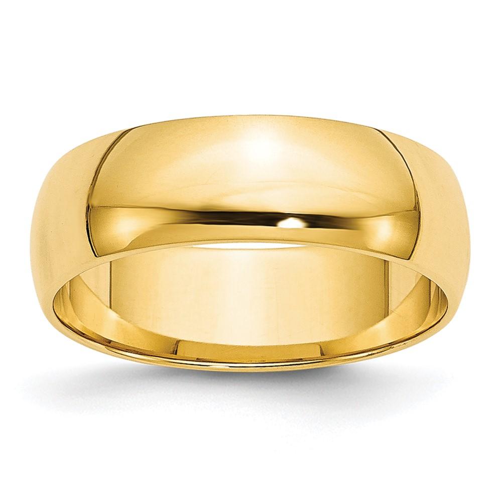 Oxford Ivy Men's 14K Yellow Gold 6mm Traditional Plain Wedding Band (Available Ring Sizes 8-14)