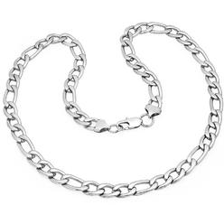 Oxford Ivy Mens 24 inch Stainless Steel Figaro Chain Link Necklace|Necklaces for Men