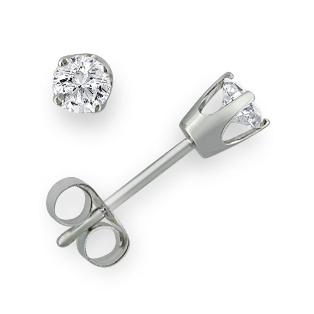 Amanda Rose 1/3 Carat tw 14K White Gold Diamond Stud Earrings for Women Real Diamonds Studs in Real 14K White Gold