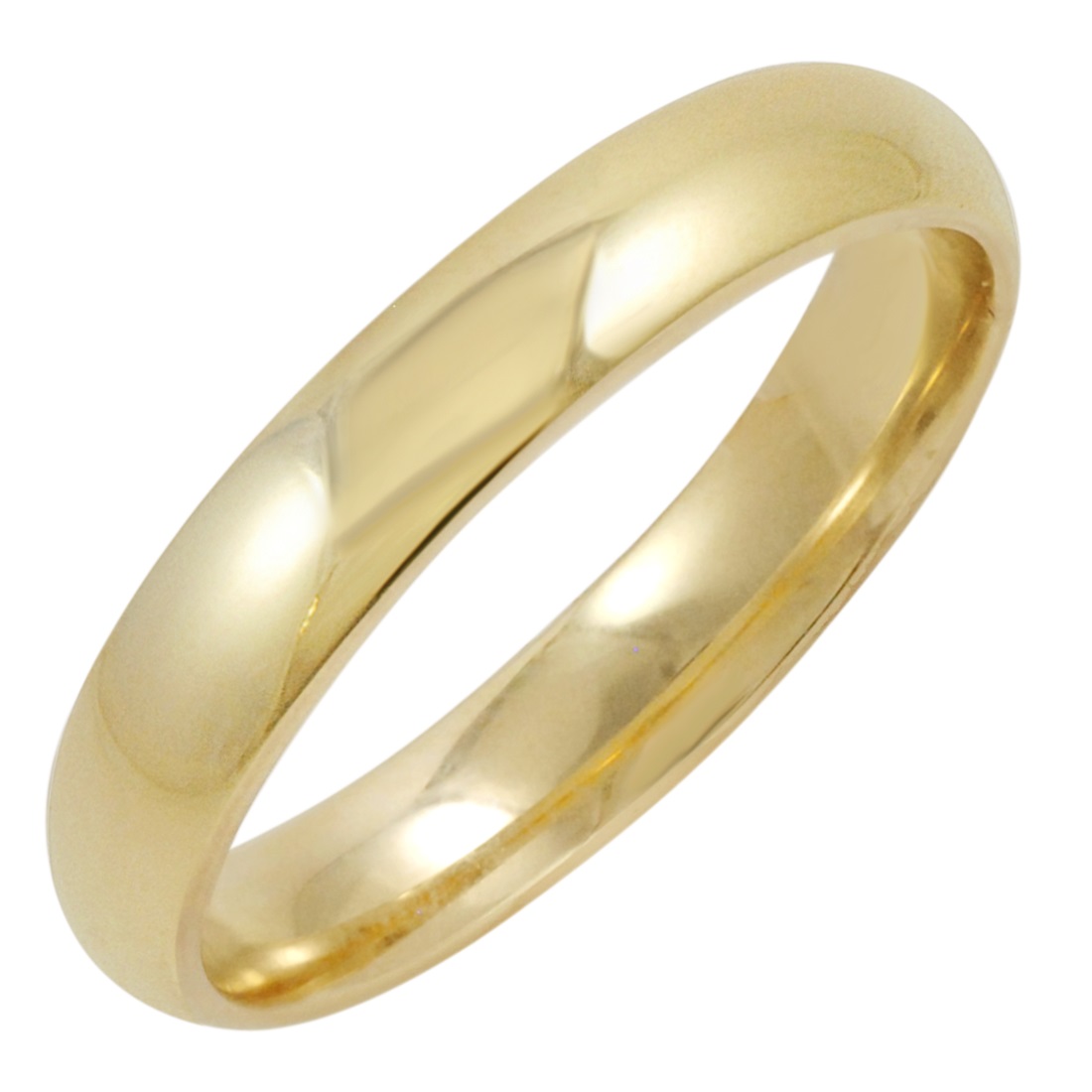 Oxford Ivy Men's 10K Yellow or White Gold 4MM Comfort Fit Plain Wedding Band Choose your Ring Size